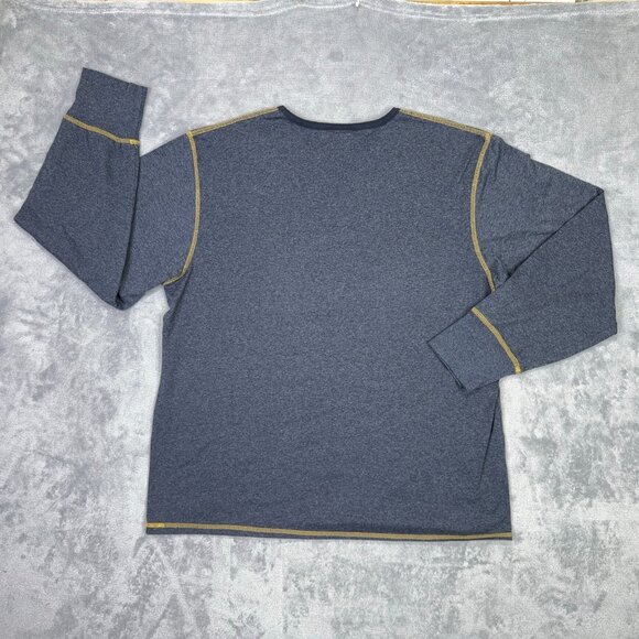 Structure T Shirt Mens XL Blue Long Sleeve Tee Vintage 90s Y2K USA Made - Picture 4 of 10